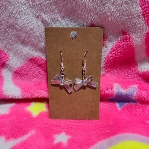 Blue Bow Silver Drop/Dangle Earrings